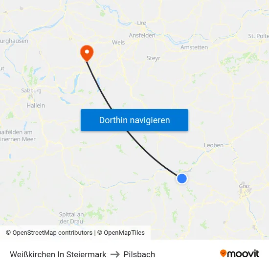 Weißkirchen In Steiermark to Pilsbach map