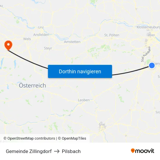 Gemeinde Zillingdorf to Pilsbach map