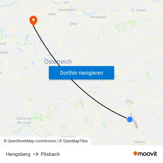 Hengsberg to Pilsbach map