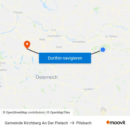 Gemeinde Kirchberg An Der Pielach to Pilsbach map