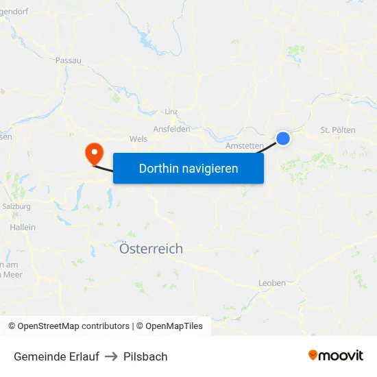 Gemeinde Erlauf to Pilsbach map