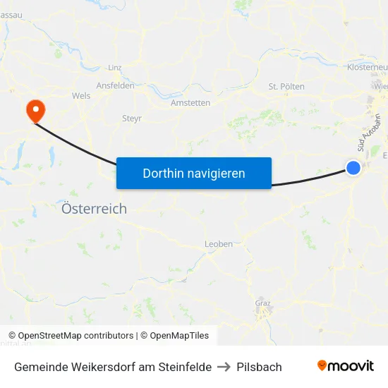 Gemeinde Weikersdorf am Steinfelde to Pilsbach map