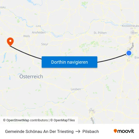Gemeinde Schönau An Der Triesting to Pilsbach map