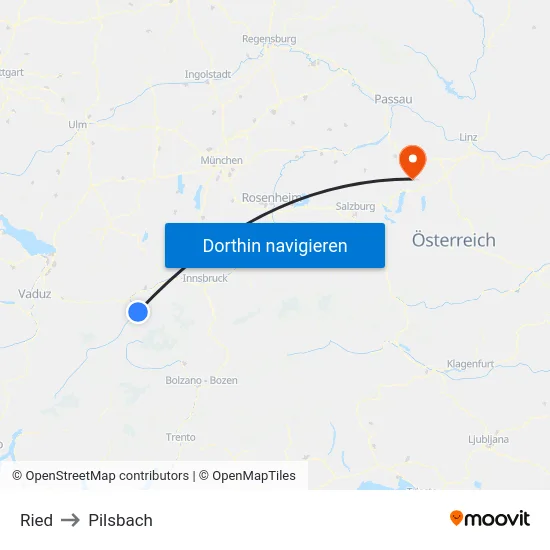 Ried to Pilsbach map