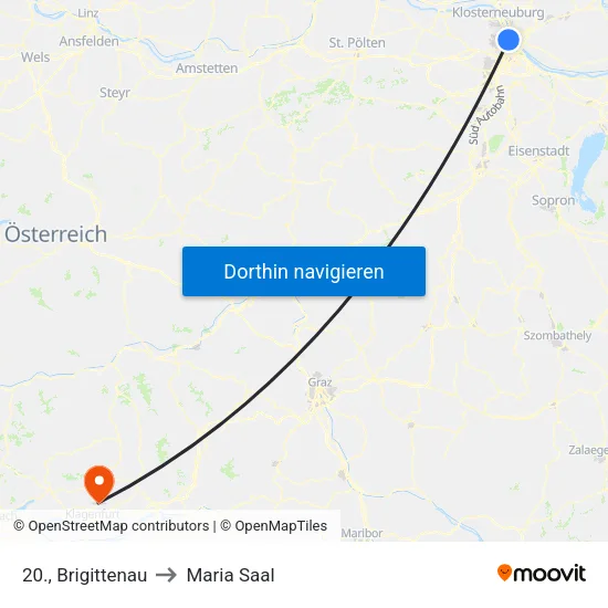 20., Brigittenau to Maria Saal map