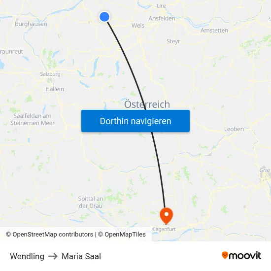 Wendling to Maria Saal map