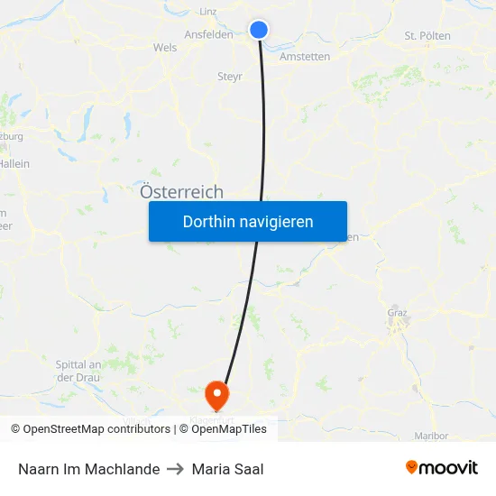Naarn Im Machlande to Maria Saal map