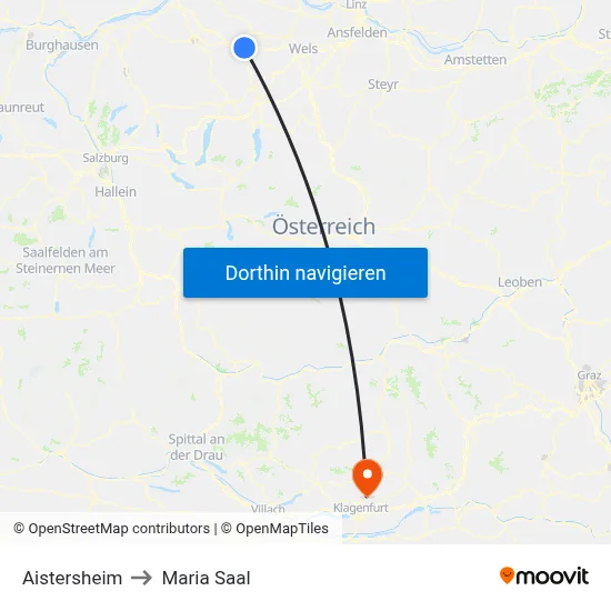 Aistersheim to Maria Saal map