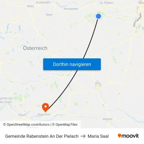 Gemeinde Rabenstein An Der Pielach to Maria Saal map
