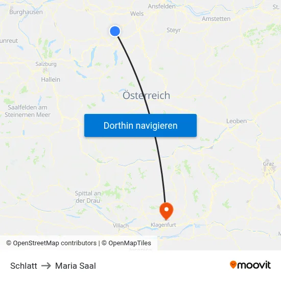 Schlatt to Maria Saal map