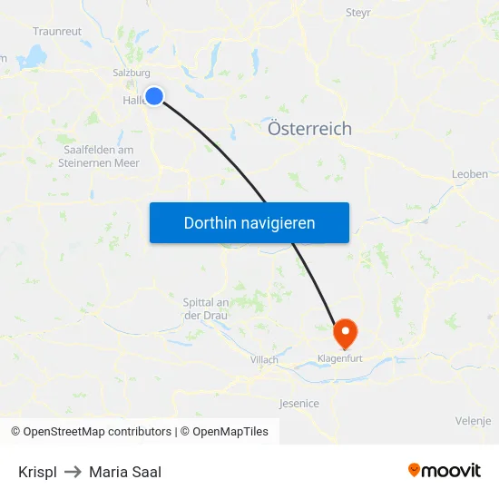 Krispl to Maria Saal map