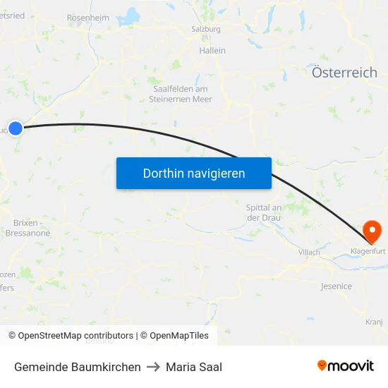 Gemeinde Baumkirchen to Maria Saal map