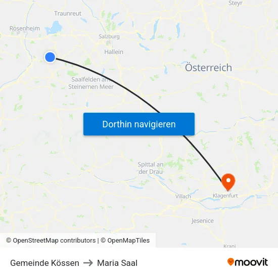 Gemeinde Kössen to Maria Saal map