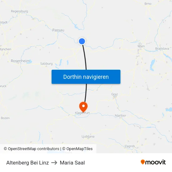 Altenberg Bei Linz to Maria Saal map