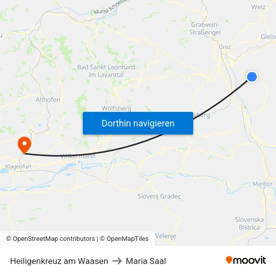 Heiligenkreuz am Waasen to Maria Saal map