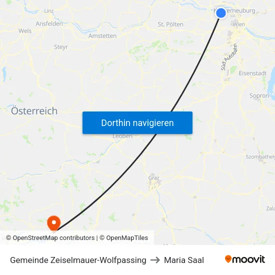 Gemeinde Zeiselmauer-Wolfpassing to Maria Saal map