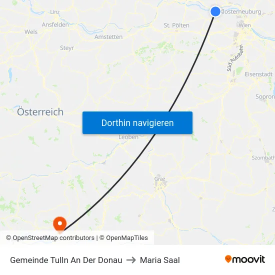 Gemeinde Tulln An Der Donau to Maria Saal map