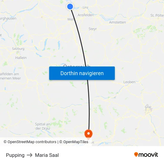 Pupping to Maria Saal map