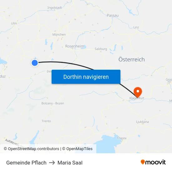 Gemeinde Pflach to Maria Saal map