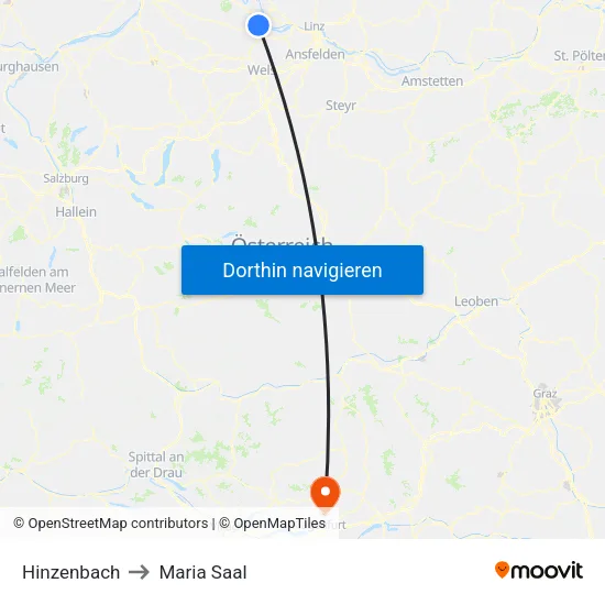 Hinzenbach to Maria Saal map