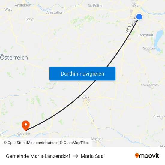 Gemeinde Maria-Lanzendorf to Maria Saal map
