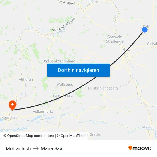 Mortantsch to Maria Saal map