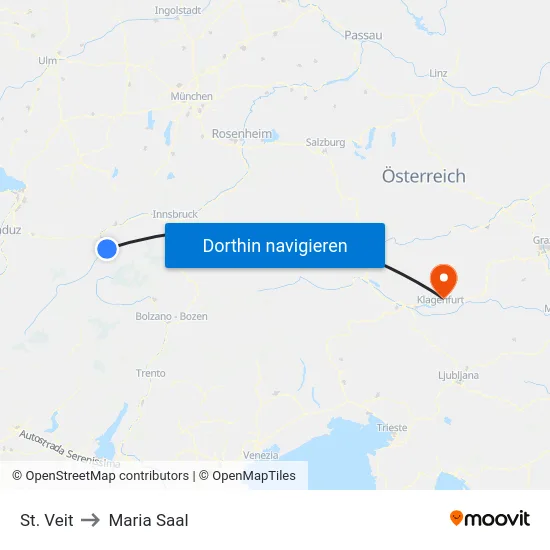 St. Veit to Maria Saal map