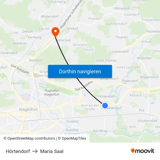 Hörtendorf to Maria Saal map