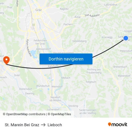 St. Marein Bei Graz to Lieboch map