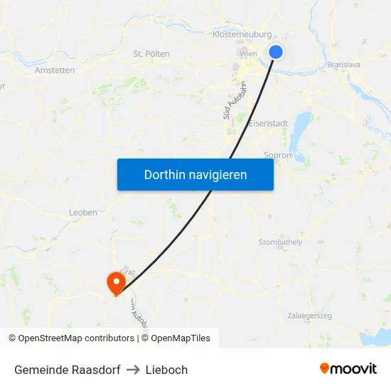 Gemeinde Raasdorf to Lieboch map