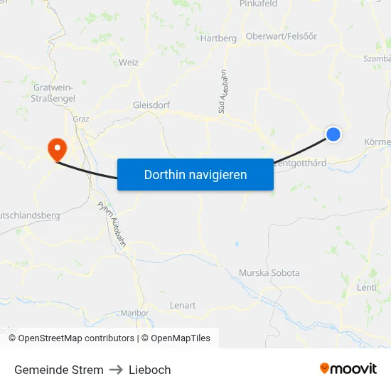 Gemeinde Strem to Lieboch map