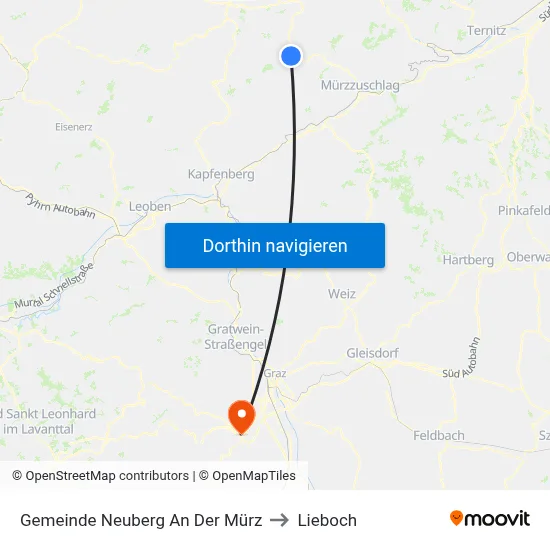 Gemeinde Neuberg An Der Mürz to Lieboch map