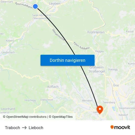Traboch to Lieboch map
