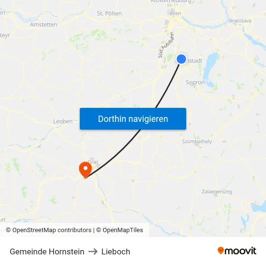 Gemeinde Hornstein to Lieboch map
