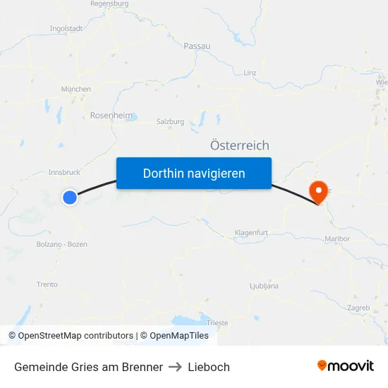 Gemeinde Gries am Brenner to Lieboch map