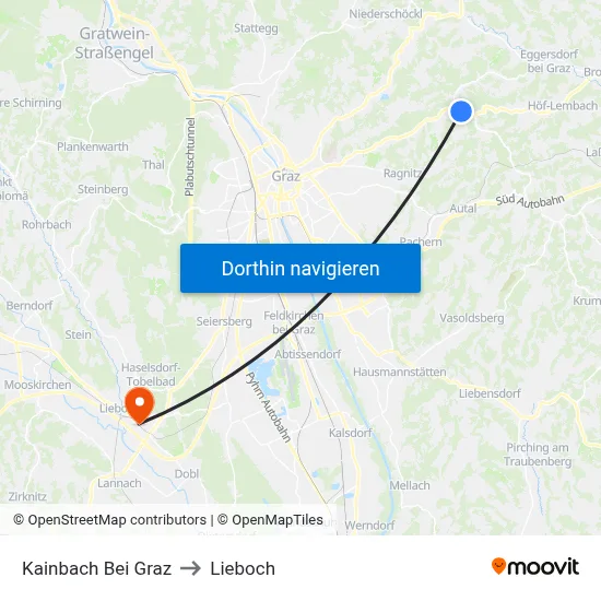 Kainbach Bei Graz to Lieboch map