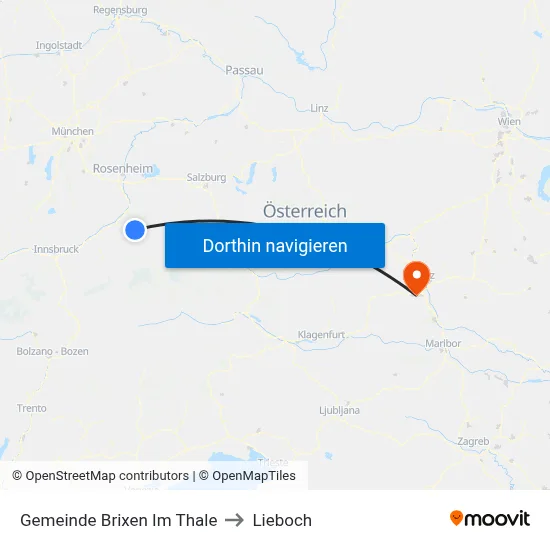 Gemeinde Brixen Im Thale to Lieboch map