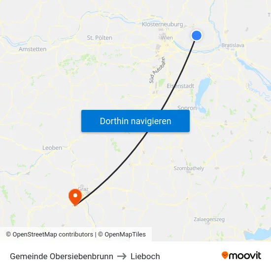 Gemeinde Obersiebenbrunn to Lieboch map