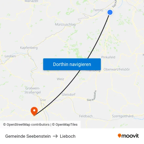 Gemeinde Seebenstein to Lieboch map