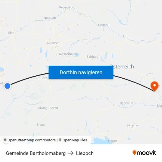 Gemeinde Bartholomäberg to Lieboch map