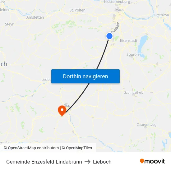 Gemeinde Enzesfeld-Lindabrunn to Lieboch map
