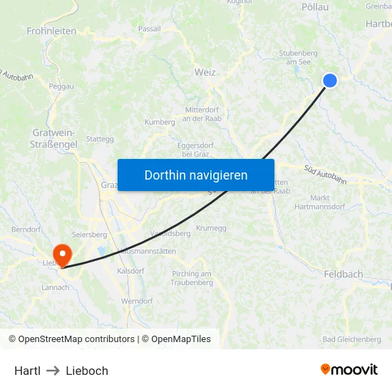 Hartl to Lieboch map