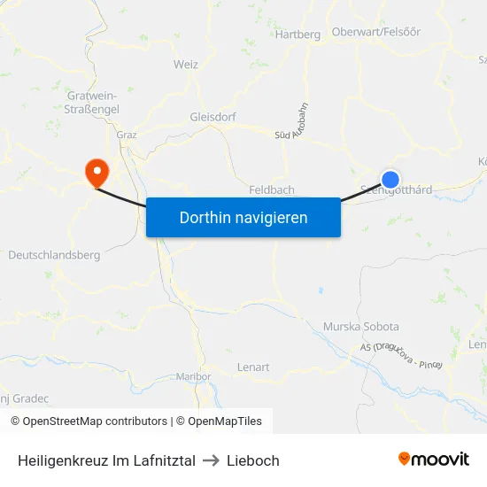 Heiligenkreuz Im Lafnitztal to Lieboch map