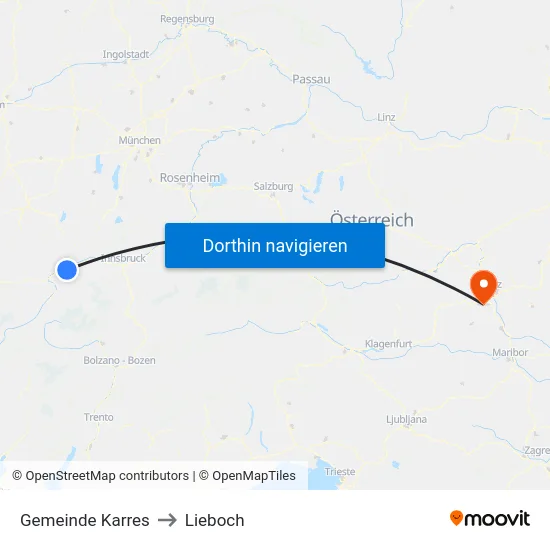 Gemeinde Karres to Lieboch map