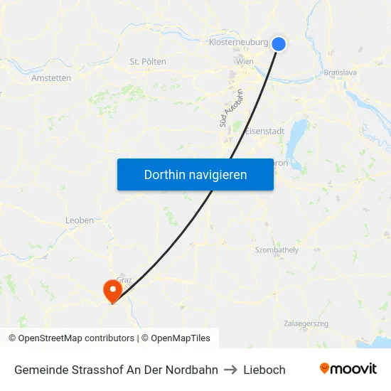 Gemeinde Strasshof An Der Nordbahn to Lieboch map