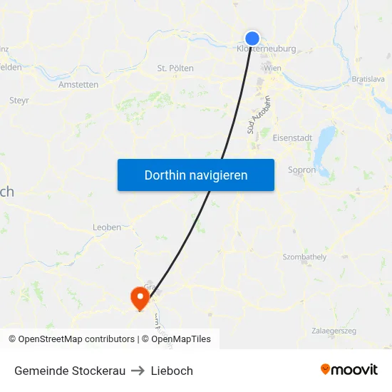 Gemeinde Stockerau to Lieboch map