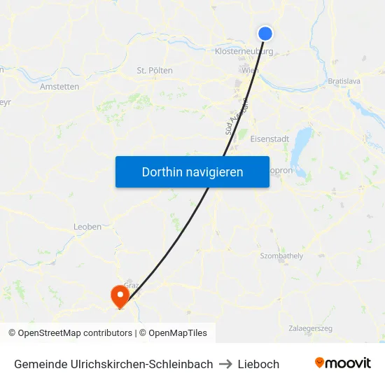 Gemeinde Ulrichskirchen-Schleinbach to Lieboch map