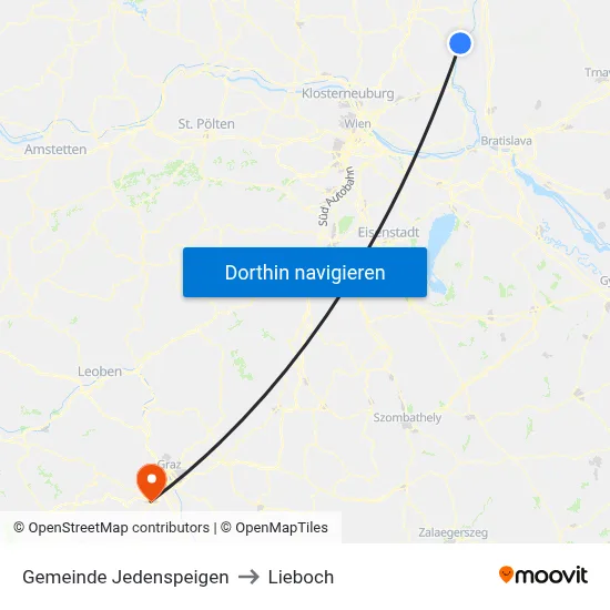 Gemeinde Jedenspeigen to Lieboch map