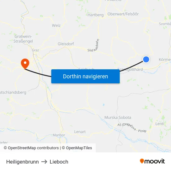 Heiligenbrunn to Lieboch map