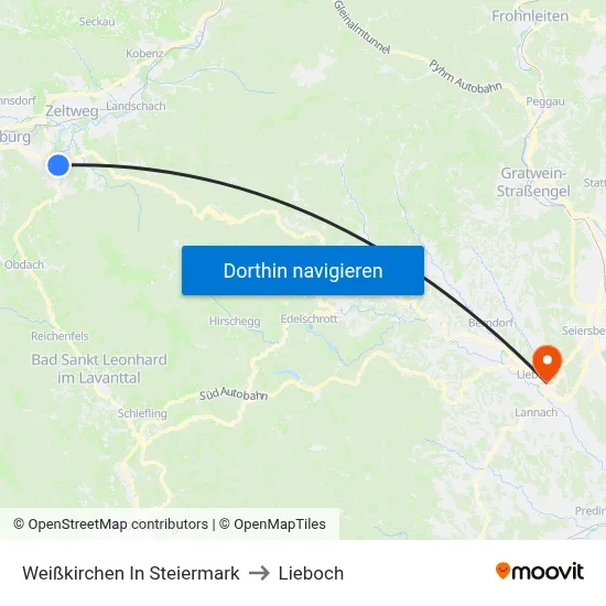 Weißkirchen In Steiermark to Lieboch map